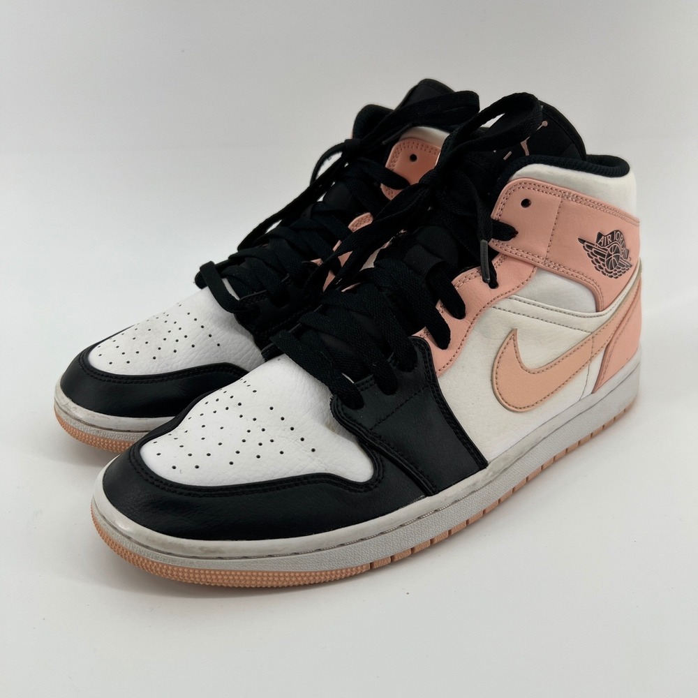 Jordan Air Jordan 1 Mid Mens 10.5 Arctic Orange Black Toe 554724-133 Leather